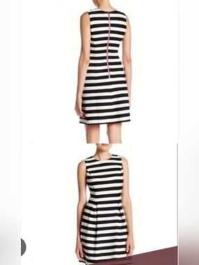 Eliza J Striped Sleeveless Dress in Black and White